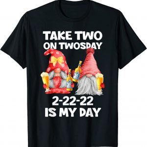 Take Two On Twosday Tuesday Gnome Drinking Beer Lover Classic Shirt