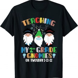 Teaching 2nd Grade On Twosday 2-22-22 Gnomies Numerologists Gift Shirt