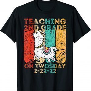 Teaching 2nd Grade On Twosday Llama 2-22-22 February Vintage Classic Shirt