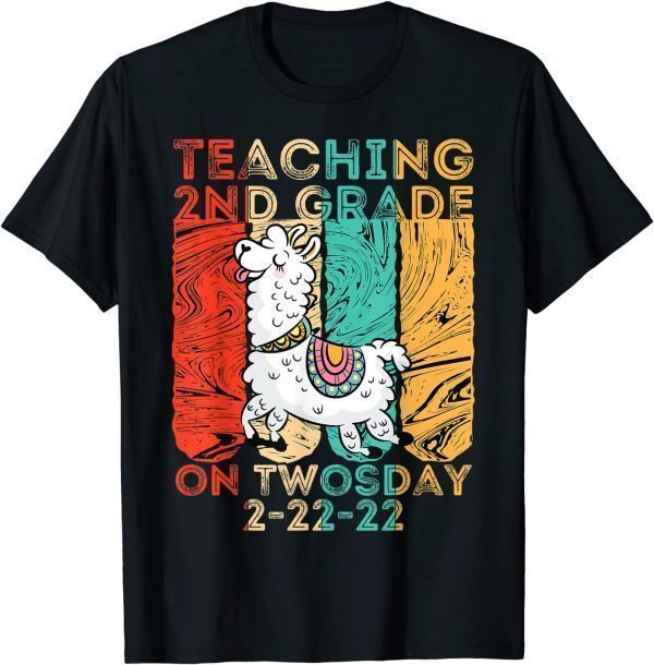 Teaching 2nd Grade On Twosday Llama 2-22-22 February Vintage Classic Shirt