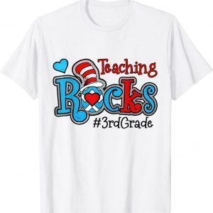 Teaching Rocks Teach Love Inspire 3rd Third Grade Teacher T-Shirt