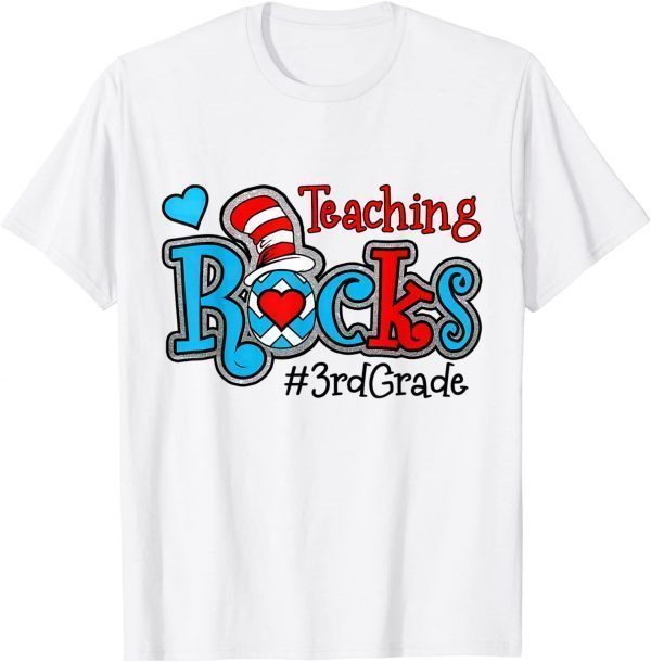 Teaching Rocks Teach Love Inspire 3rd Third Grade Teacher T-Shirt