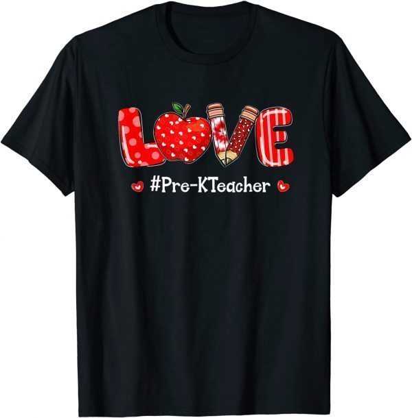 Tie Dye Leopard Love Pre-K Teacher Valentines Day Matching 2022 Shirt