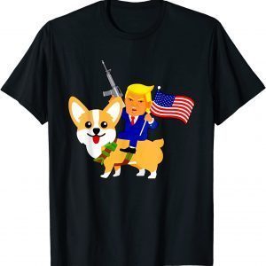 Trump Corgi Gun American 2024 Election Donald Dog Mom Classic Shirt
