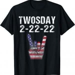 Twosday 02-22-2022 Tuesday February 2nd 2022 Date USA Flag 2022 Shirt