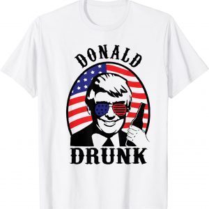 US Flag Trump 4th Of July Donald Drunk Beer Drinking Classic Shirt