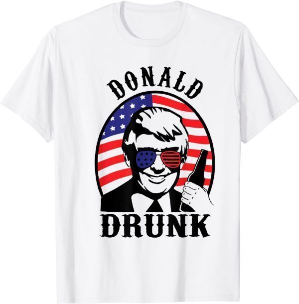 US Flag Trump 4th Of July Donald Drunk Beer Drinking Classic Shirt
