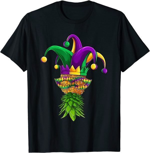 Upside Down Pineapple Mask Mardi Gras Shirt