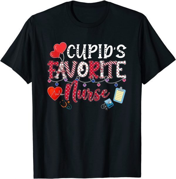 Valentine's Day Cute Cupid's Favorite Nurse 2022 Nurse Life T-Shirt