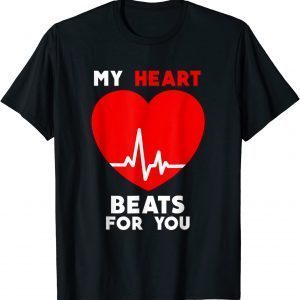 Valentines Day My Heart Beats For You Matching Couples Classic Shirt