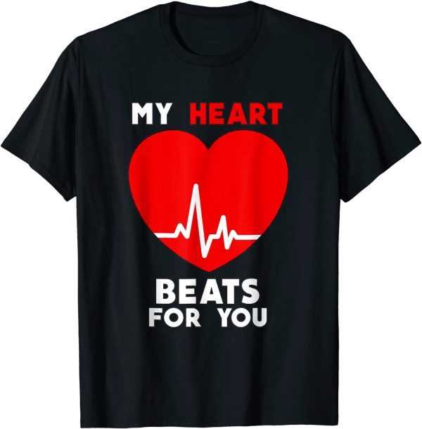 Valentines Day My Heart Beats For You Matching Couples Classic Shirt