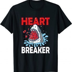 Valentines Day Shark Heart Breaker Tee Shirt