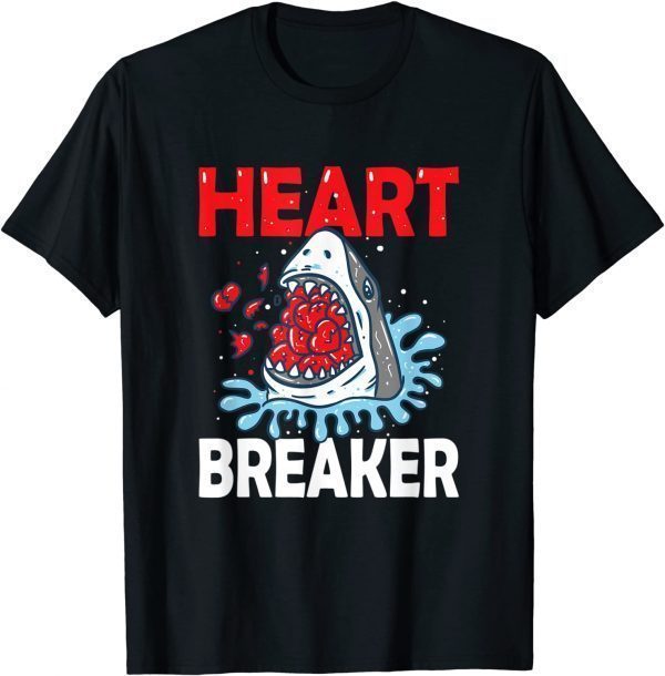 Valentines Day Shark Heart Breaker Tee Shirt