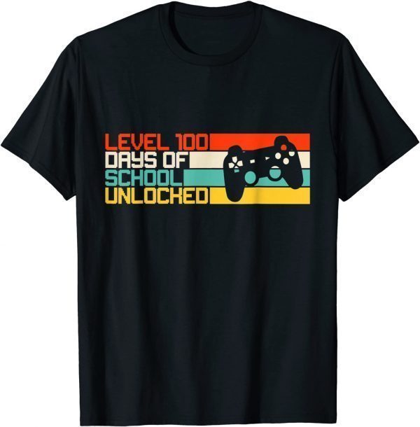 Video Gamer 100th Day Teacher 100 Days of School Unlocked Gift Shirt