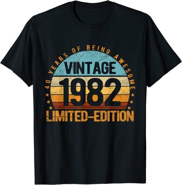 Vintage 1982 Limited Edition 40 Year Old 40th Birthday Gift T-Shirt