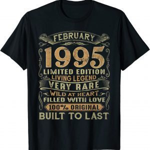 Vintage 1995 Years Old February 1995 27th Birthday Classic T-Shirt