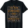 Vintage February 1961 Man Myth Legend 61st Bday 61 Years Old Classic Shirt