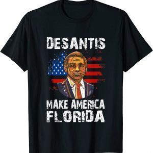Vintage Trump DeSantis 2024 Election, Make America Florida Us Flag T-Shirt
