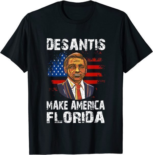 Vintage Trump DeSantis 2024 Election, Make America Florida Us Flag T-Shirt