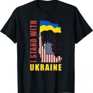 America for Ukraine - Proud Ukrainian American Flag 2022 T-Shirt