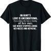 An Aunt's Love Is Inconditional Never Stopped Loving Niece Gift Shirt