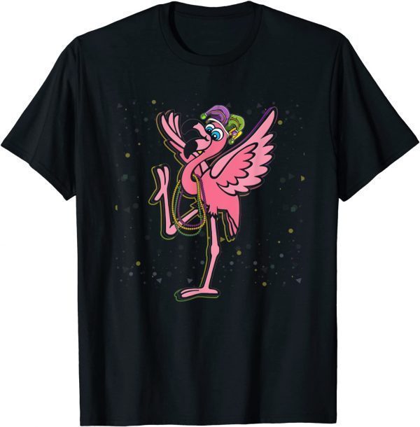 Beads & Mask Mardi Gras Flamingo Carnival Party Classic T-Shirt