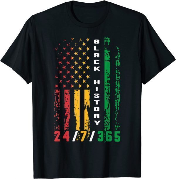 Black History 24-7-365 African American Flag Africa Classic Shirt