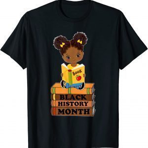 Black History Month Girl Reading Book African Pride Melanin Classic Shirt