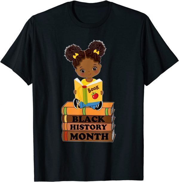 Black History Month Girl Reading Book African Pride Melanin Classic Shirt