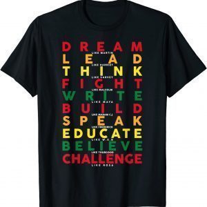 Black History Pride Dream Like Martin American African T-Shirt