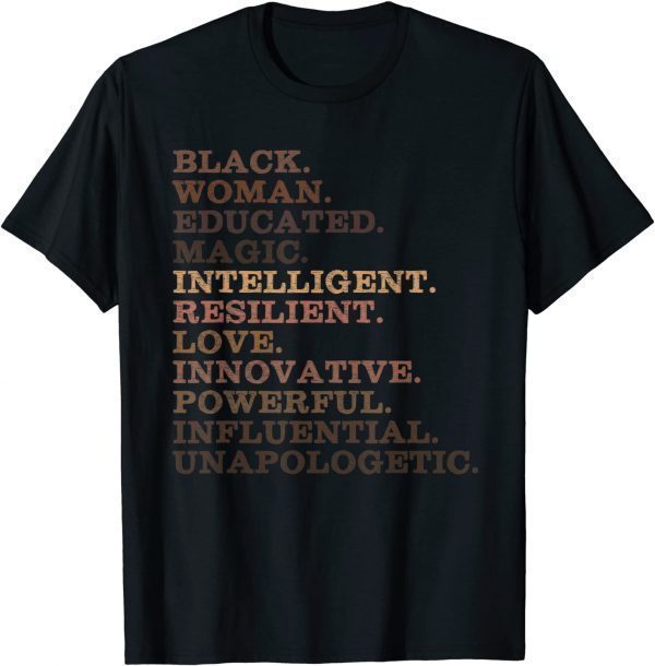 Black Woman Educated Magic BHM African History Melanin 2022 Shirt