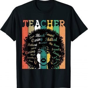 Black Women Teacher Afro Retro Black History Month Classic Shirt