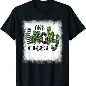 Bleached St Patricks Day Leopard One Lucky Chef Classic Shirt