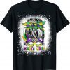 Bleached Womens Messy Bun Mardi Gras Tee T-Shirt
