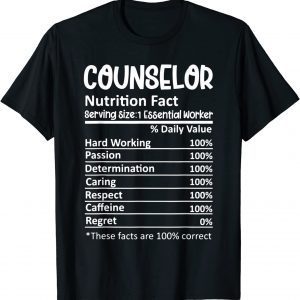 Counselor Nutrition Facts Counseling Guidance T-Shirt
