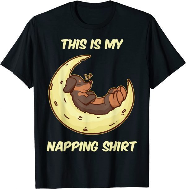 Dog Moon Cartoon Napping Sleep Pajama Sleepwear Nightie Classic T-Shirt