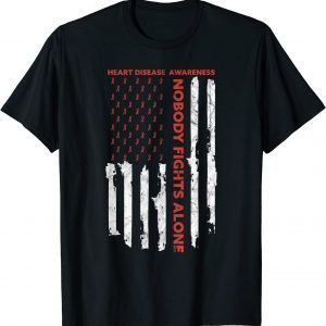 Fight Heart Disease Awareness Month American Flag Classic Shirt