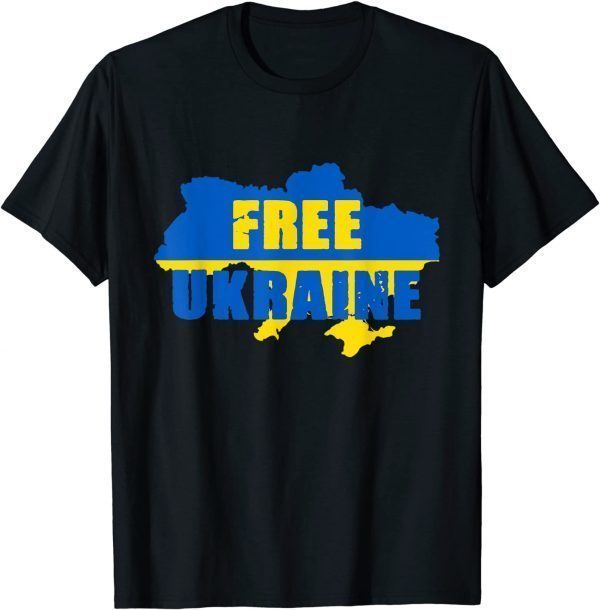 Free Ukraine Ukrainian Flag Ukraine Map I Stand With Ukraine Classic Shirt