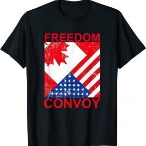 Freedom Convoy 2022 Support Trucker America Canada Flag Gift Shirt