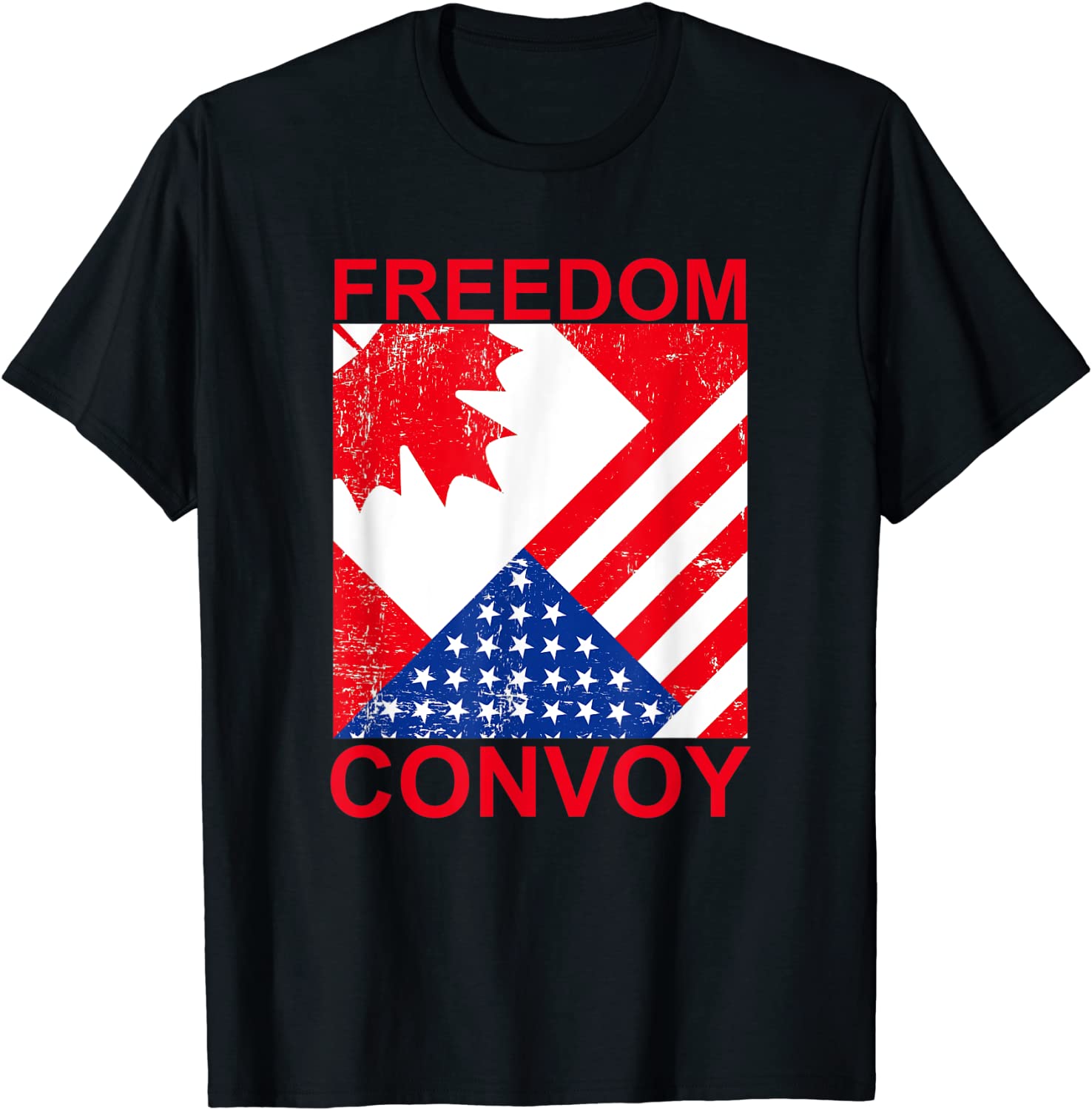 Freedom Convoy 2022 Support Trucker America Canada Flag Gift Shirt