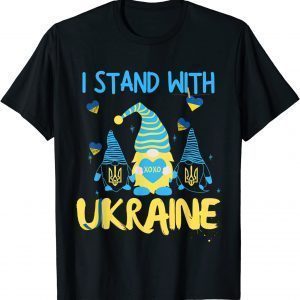 Gnome Support Ukraine I Stand With Ukraine Ukrainian Flag 2022 Shirt
