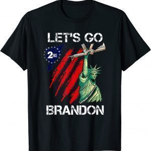 Gun American Flag Patriots Let's Go, Brandon 2nd Amendment Classic Shirt