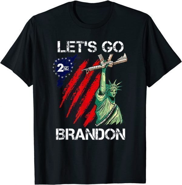 Gun American Flag Patriots Let's Go, Brandon 2nd Amendment Classic Shirt