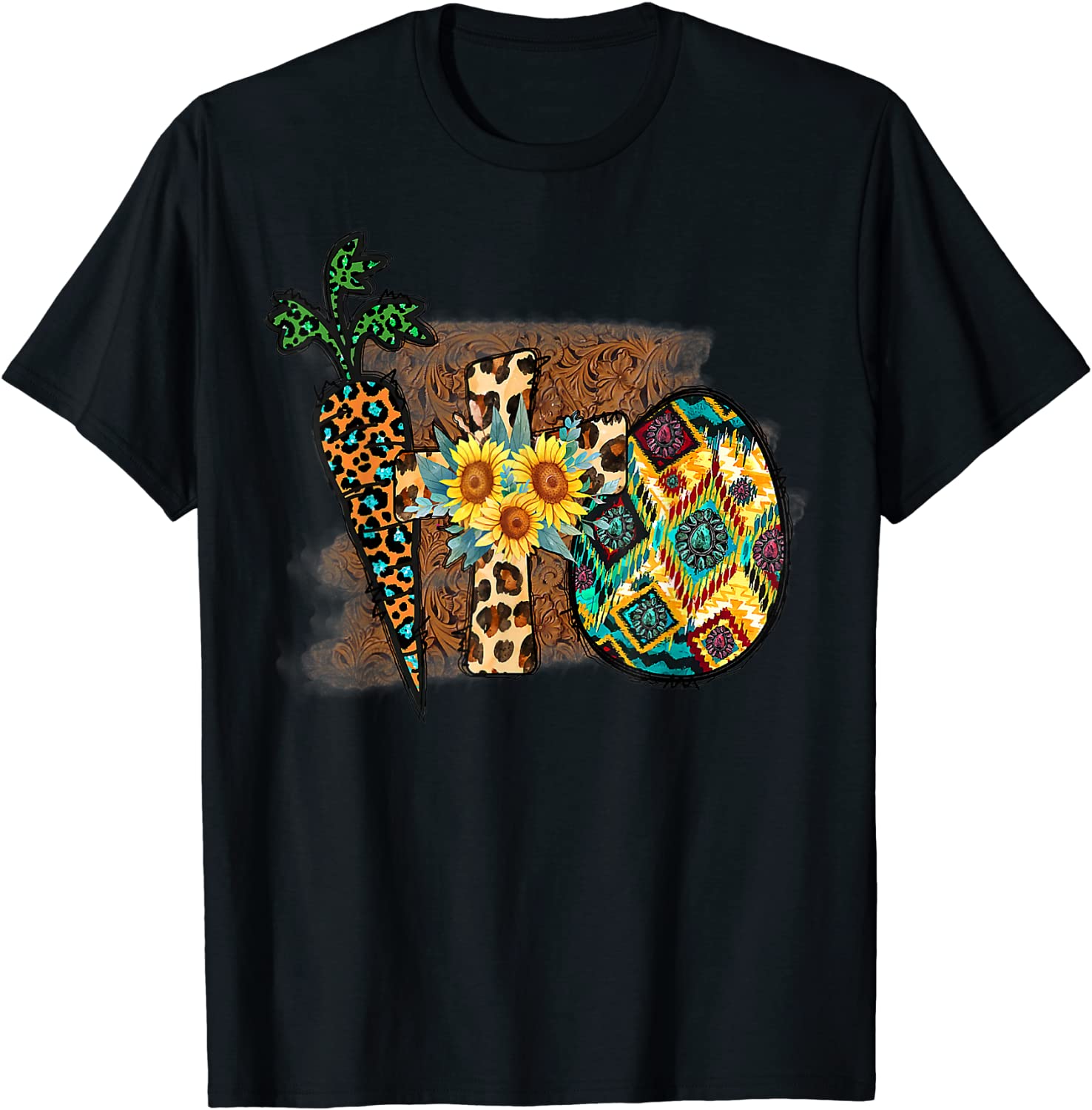 Happy Easter Graphic Leopard Carrot Egg Cross Classic Shirt