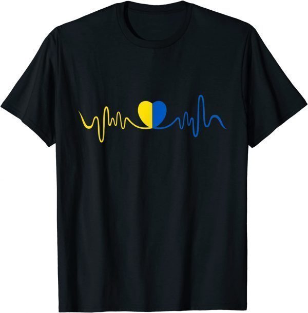 Heart Beat Ukrainian Flag Shirt I Stand With Herzschlag Love Ukraine Shirt