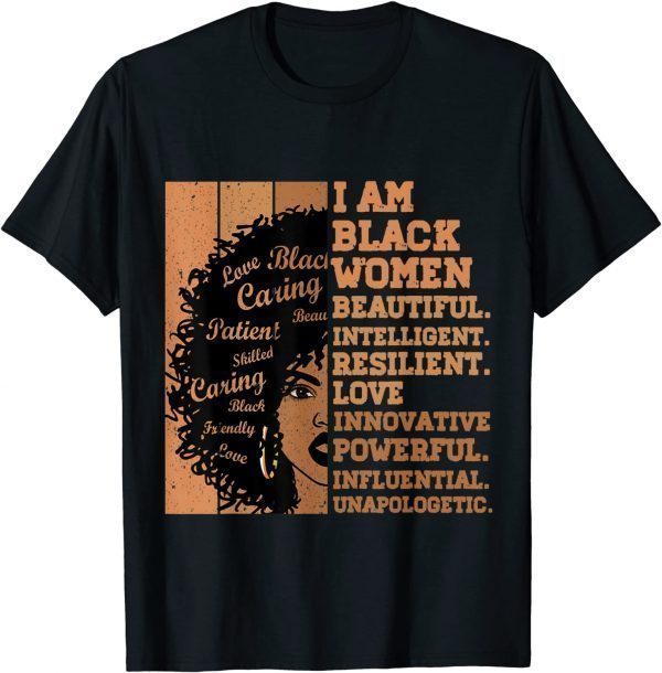 I Am Black Women Black History Month African American Classic Shirt