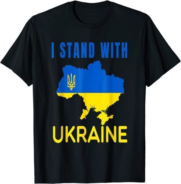 I Stand With Ukraine Flag Emblem Map Patriot Classic Shirt