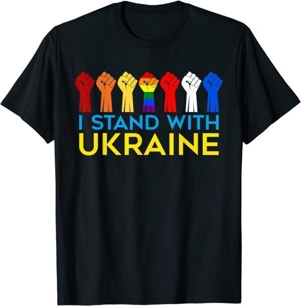 I Stand With Ukraine Flag LGBT Support Ukraine Love Ukraine T-Shirt