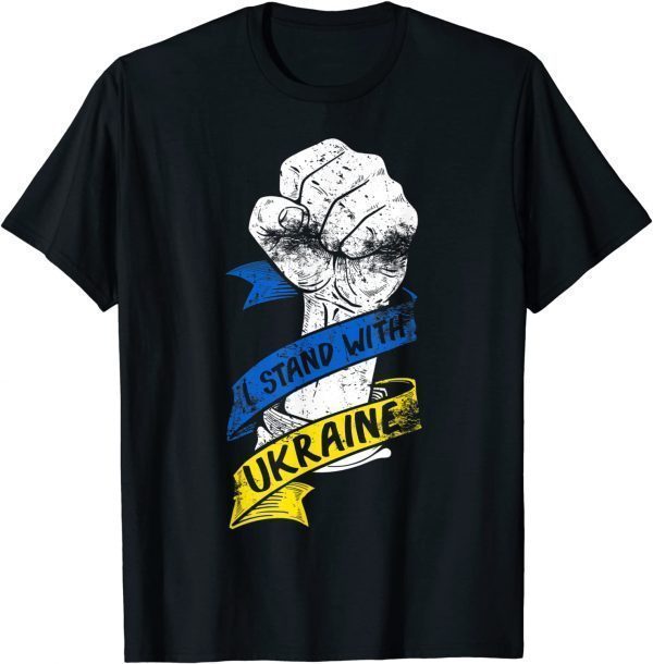 Stop Putin I Stand With Ukraine Flag Power Ribbon Support Ukraine Shirt