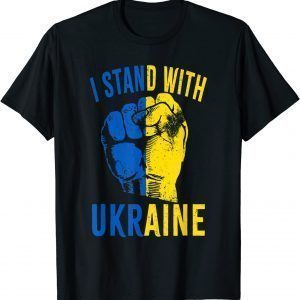 I Stand With Ukraine Flag Power Support Ukraine Peace Ukraine T-Shirt